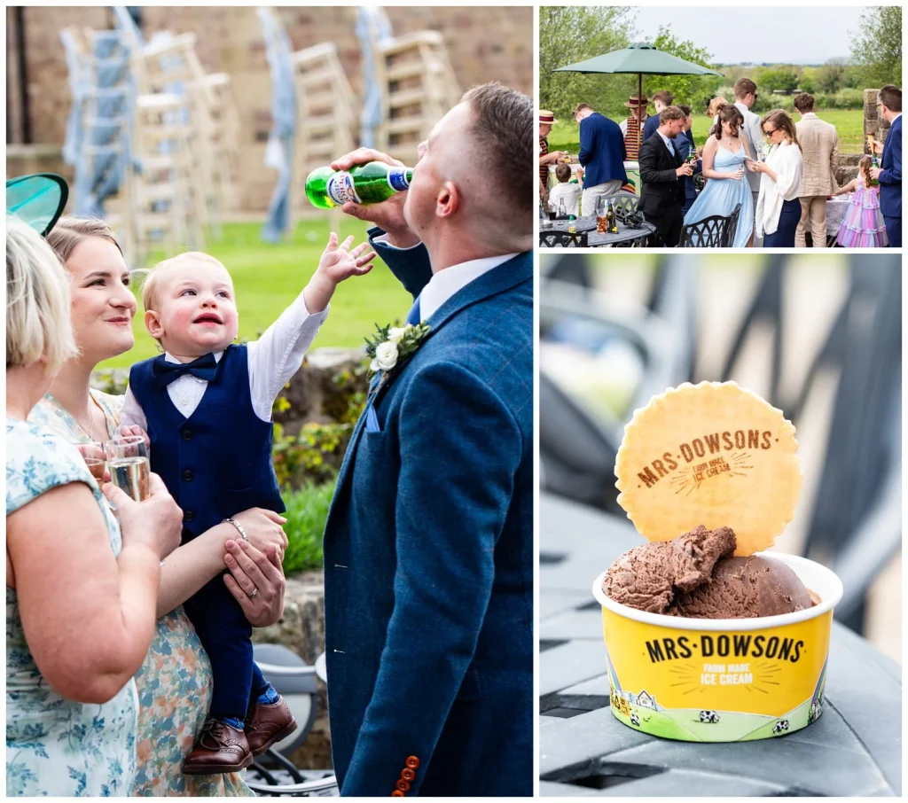 more candid moments with baby wanting beer and Mrs Dowsons ice cream