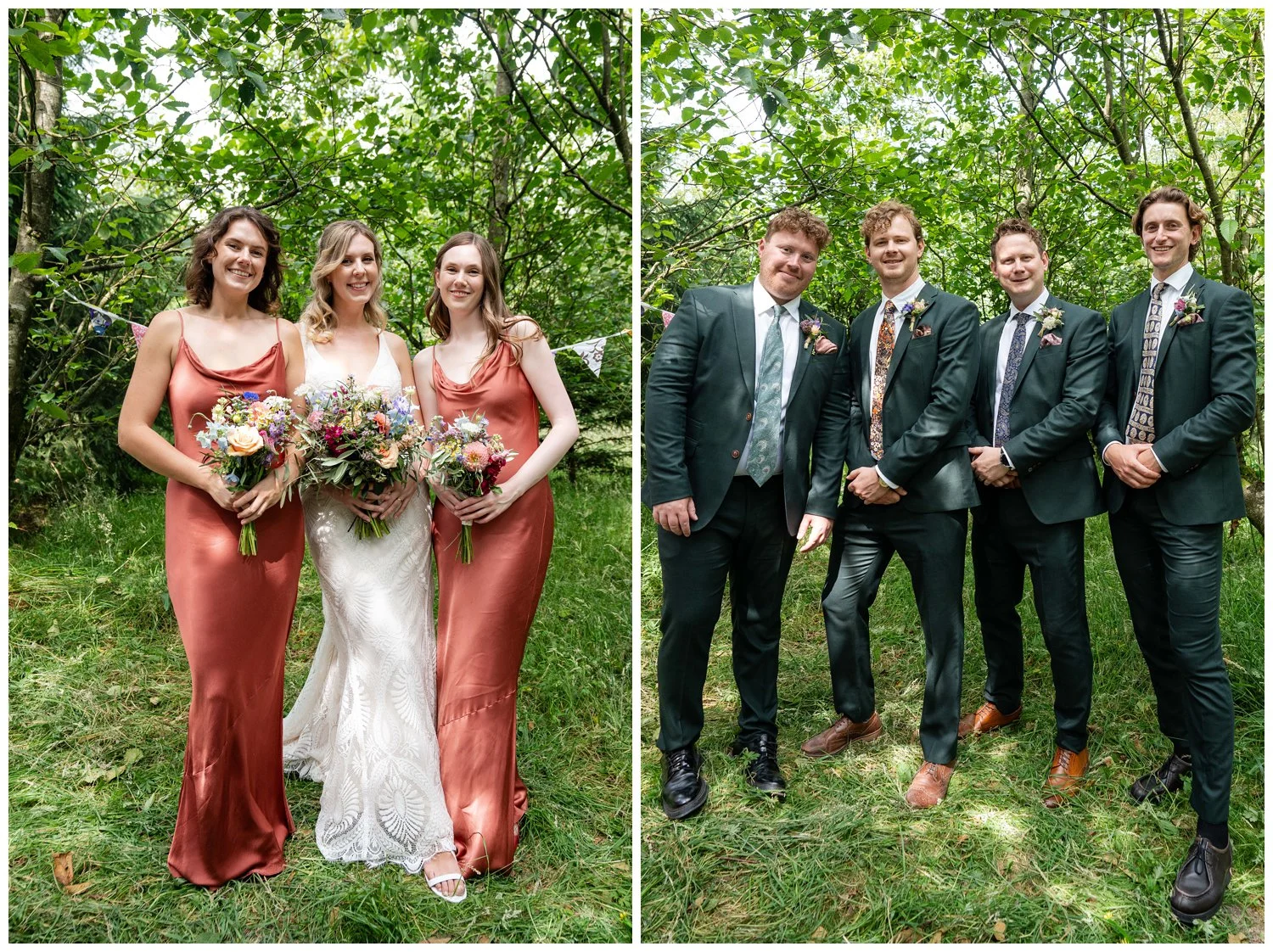 Relaxed woodland wedding at Bowland Tipi in Lancashire.